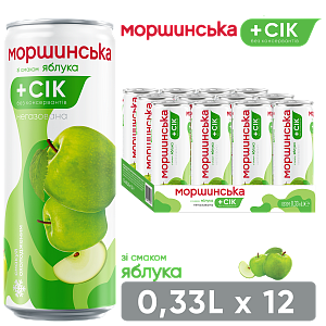 Моршинська зі смаком Яблука 0,33 л негазований напій — фото 1