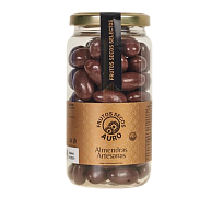 Смажений очищений мигдаль Frutos Secos Auro у чорному шоколаді 230 г-3-mywatershop.com.ua