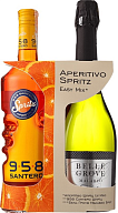 Набор алкогольный Belle Grove Aperitivo Spritz 958, Santero 0,75 л + Macabeo Brut, Belle Grove 0,75 л-mywatershop.com.ua