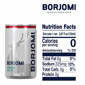 Borjomi 0,15 л сильногазована вода у банці — фото 2