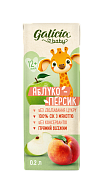 Cік Galicia Baby Яблуко-персик з м’якоттю 0,2 л-4-mywatershop.com.ua