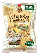 Чипси картопляні Wiejskie Ziemniaczki зі смаком сметани та цибульки 130 г-4-mywatershop.com.ua